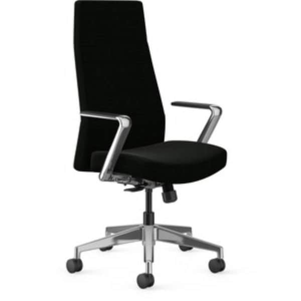 Seatsolutions Fixed Polished Arms High Back Executive Chair, Black SE3739171 - main